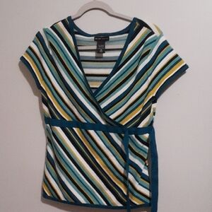 Striped Wrap Top